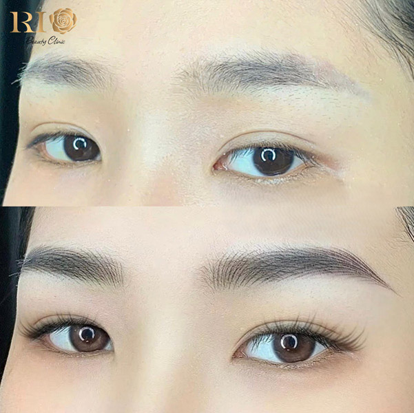 Hình ảnh sau khi làm lông mày tại Thẩm Mỹ Rio