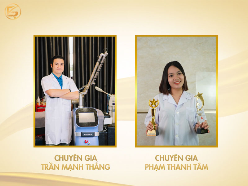 Chuyên gia Trần Mạnh Thắng và chuyên gia Phạm Thanh Tâm tại địa chỉ phun môi ombre uy tín.