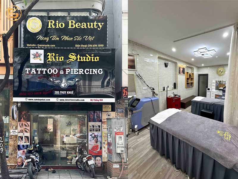 Cơ sở vật chất của địa chỉ khử thâm nhũ hoa Rio Beauty tại phố Thụy Khuê.