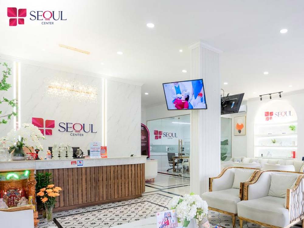 Sảnh tiếp đón phong cách Hàn Quốc sang trọng tại Seoul Center – địa chỉ phun mí đẹp tại Hà Nội