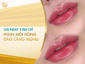 Kết quả đôi môi lên màu hồng đào căng mọng tại địa chỉ phun môi hồng đào uy tín.