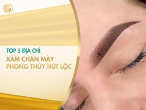 Cận cảnh dáng chân mày phong thủy sắc nét sau phun xăm tại địa chỉ xăm chân mày phong thủy uy tín.